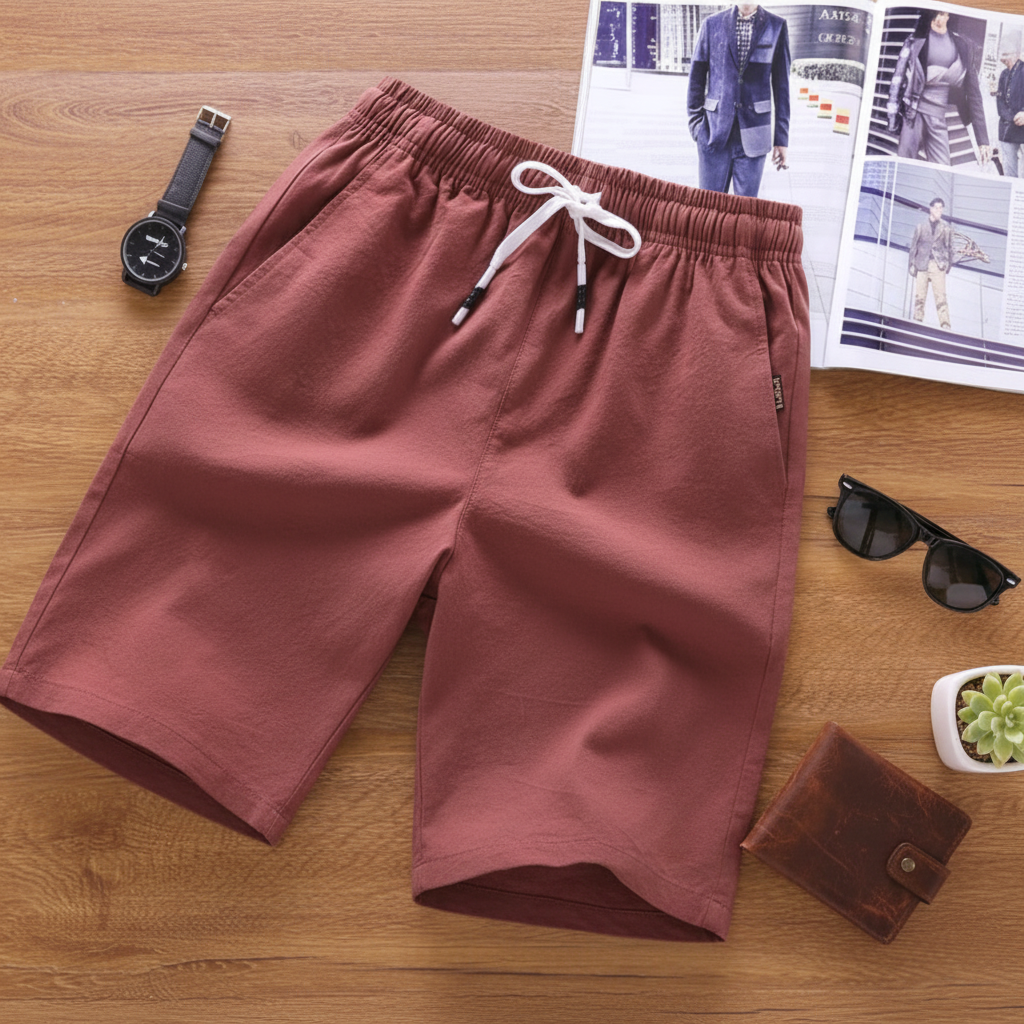 Herren Sommer Shorts Leicht Kurze Hose Casual Fit Sport Strand Kordelzug