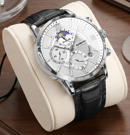 Elegante Herren Quarzuhr Multifunktional Chronograph Business Armbanduhr