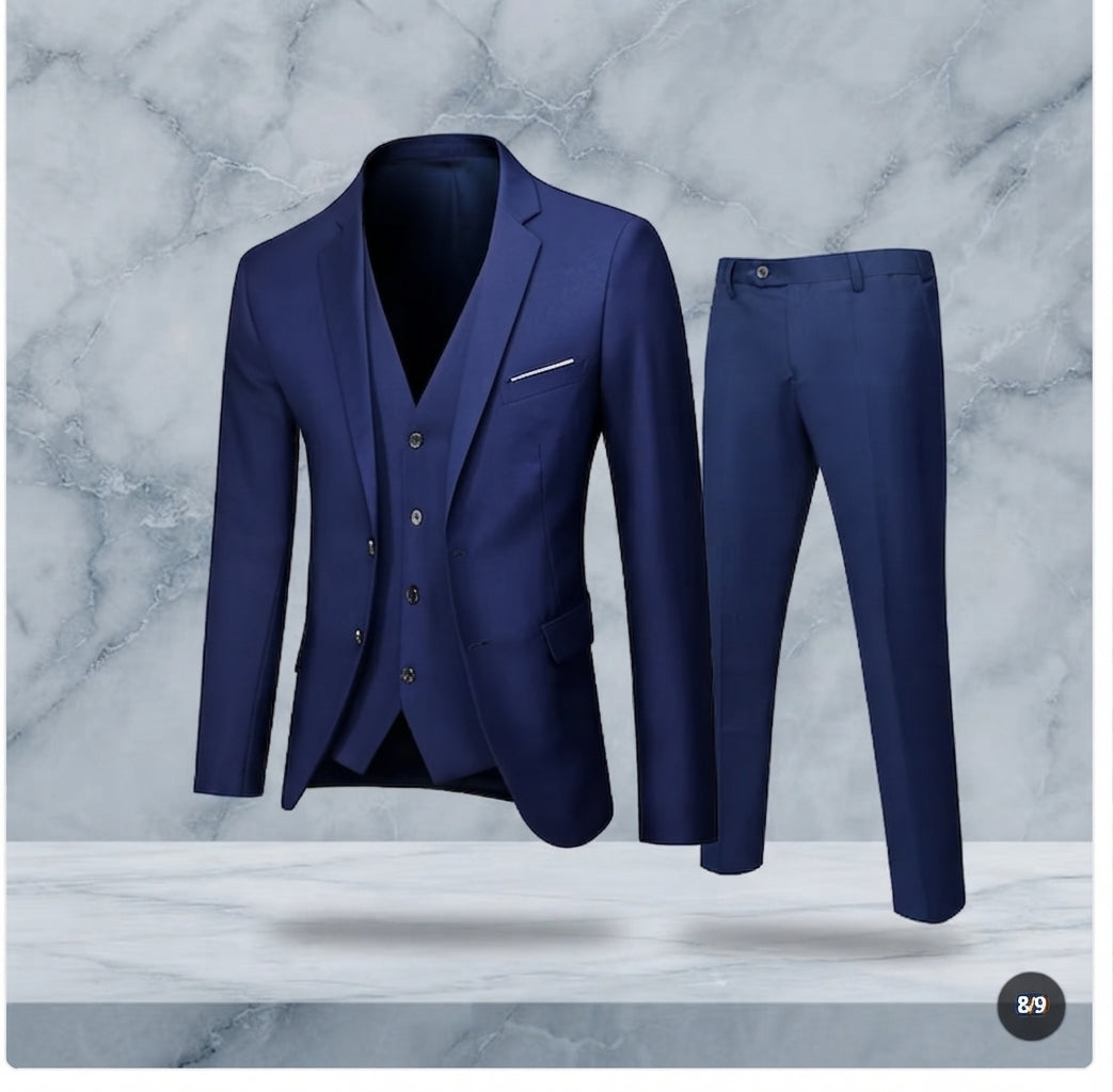 Eleganter Herren 3 Teiliger Anzug Slim Fit Sakko Weste und Hose Modischer Anzug für Business und Hochzeit Stilvolle Herrenbekleidung in den Größen S bis 6XL