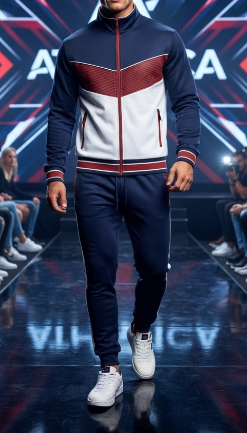 Herren Sportanzug Trainingsanzug Stehkragen Jacke & Sporthose Set Jogginganzug