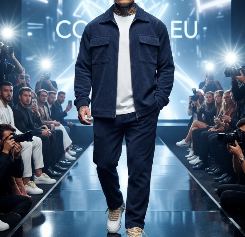 Herren Freizeit-Set Langarmhemd & Hose Reverskragen Zweiteiler Anzug Casual