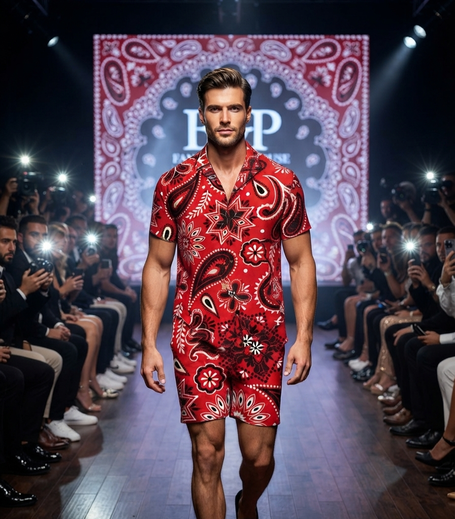 Herren Sommer Kurzarmhemd & Shorts Set 3D-Druck Allover-Muster Zweiteiler