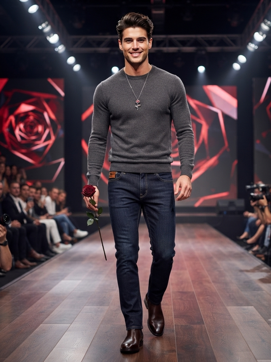 Herren Sommer Stretch-Jeans Loose-Fit Atmungsaktive Denim-Hose Gerade