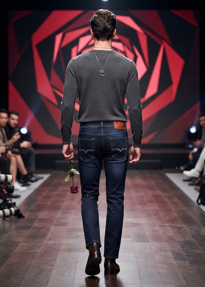Herren Sommer Stretch-Jeans Loose-Fit Atmungsaktive Denim-Hose Gerade