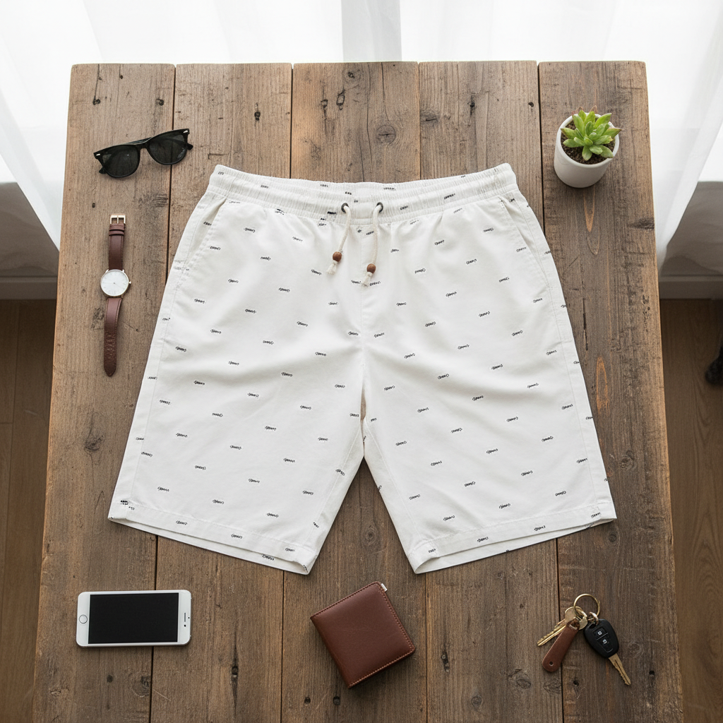 Herren Sommer Shorts Leicht Kurze Hose Casual Fit Sport Strand Kordelzug