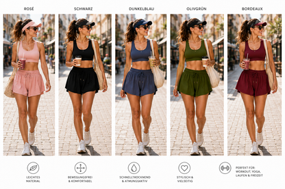 Damen Sport Shorts Yoga Fitness Kurze Hose Atmungsaktiv Casual S-5XL