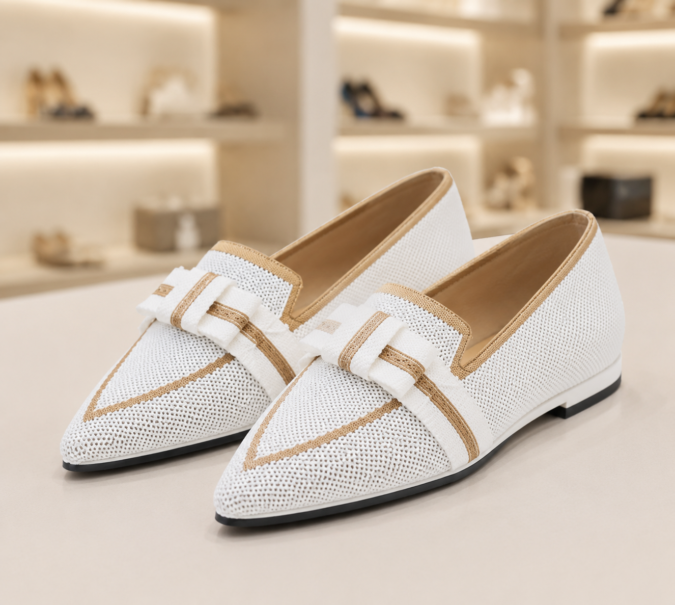 Damen Slipper Schleife Flache Halbschuhe Bowknot Gr. 36-43