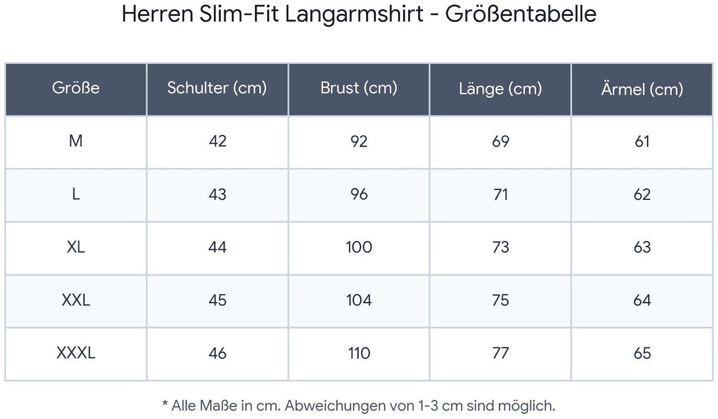Herren Slim Fit Langarmshirt - Elegantes Freizeithemd in Schwarz, Weiß & Grau (M-XXXL)