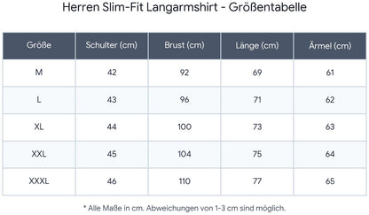 Herren Slim Fit Langarmshirt - Elegantes Freizeithemd in Schwarz, Weiß & Grau (M-XXXL)