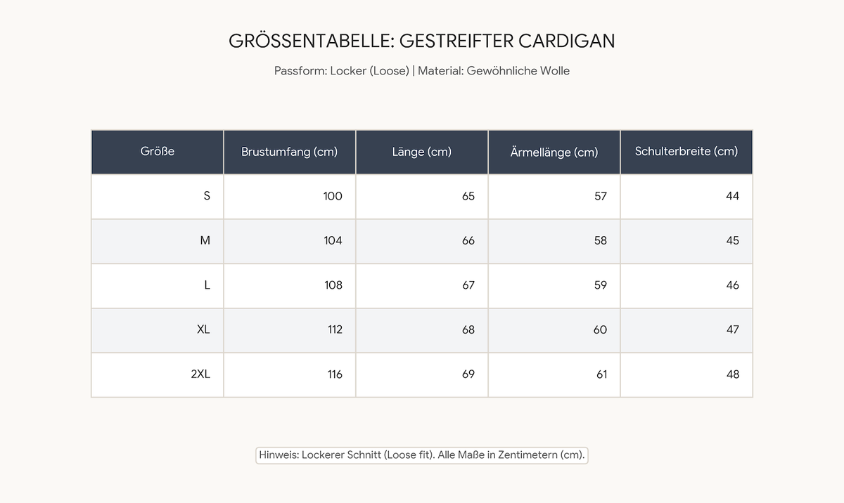 Langer Gestreifter Damen Strickcardigan – Gemütlicher Oversized-Pullover mit Streifen-Design