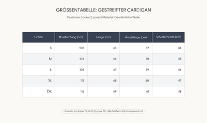 Langer Gestreifter Damen Strickcardigan – Gemütlicher Oversized-Pullover mit Streifen-Design