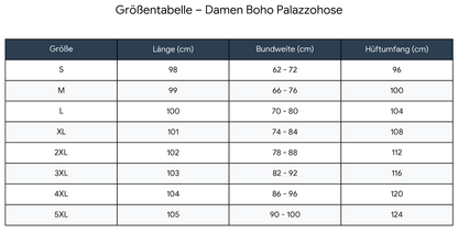 Damen Boho Hosen Weites Bein Lose Sommer Hose Ethno Stil Freizeithose S-5XL