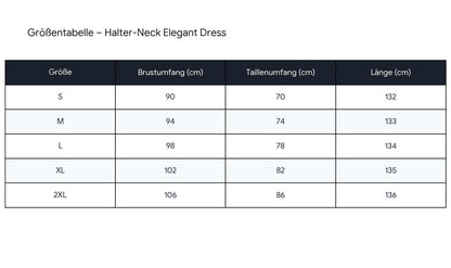 Damen Maxikleid Sommer Halter Neck Ärmellos Elegant Einfarbig Festlich Kleid