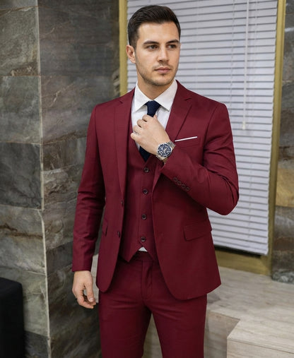 Eleganter Herren 3 Teiliger Anzug Slim Fit Sakko Weste und Hose Modischer Anzug für Business und Hochzeit Stilvolle Herrenbekleidung in den Größen S bis 6XL