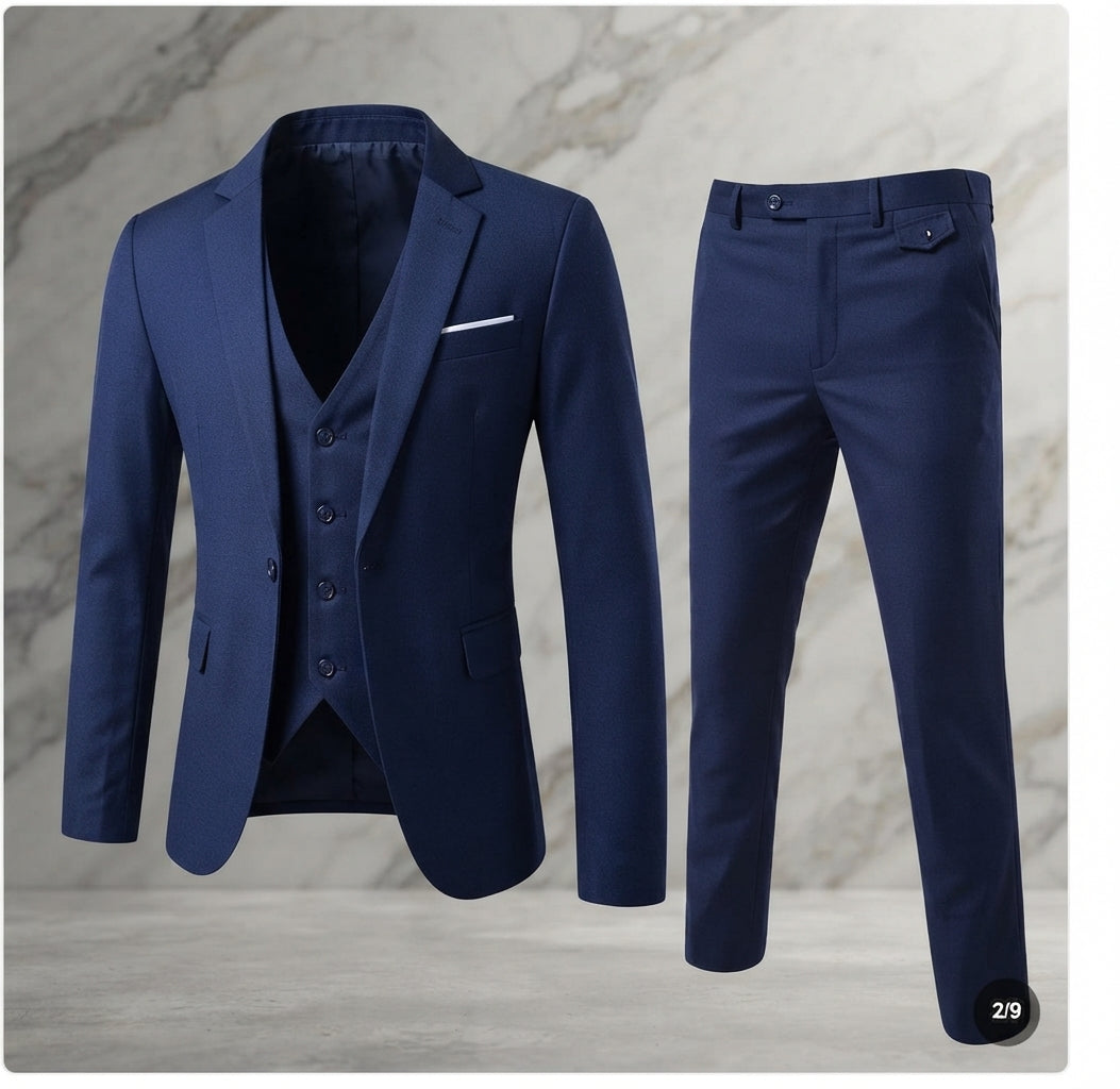 Eleganter Herren 3 Teiliger Anzug Slim Fit Sakko Weste und Hose Modischer Anzug für Business und Hochzeit Stilvolle Herrenbekleidung in den Größen S bis 6XL