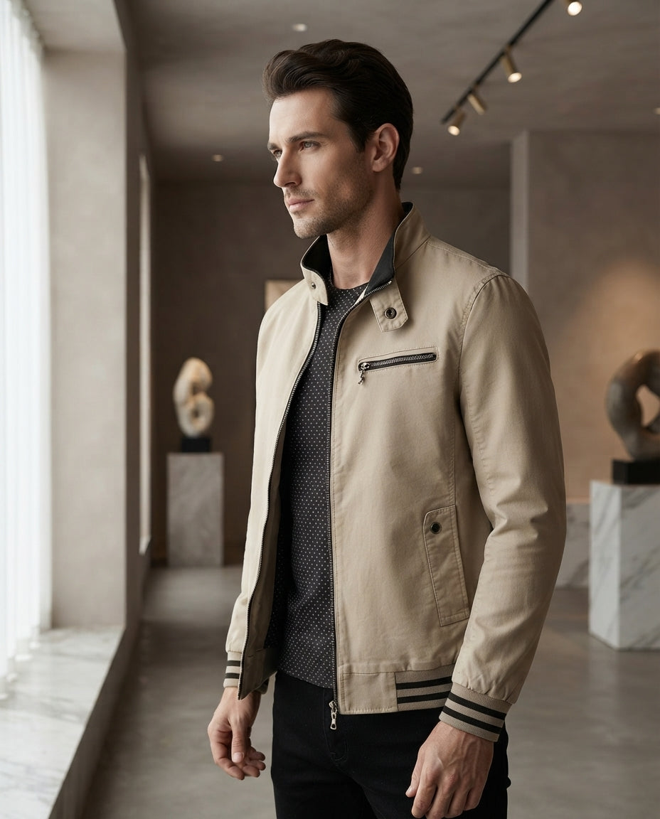 Herren Casual Übergangsjacke Klassische Freizeitjacke Modische Herrenbekleidung für Frühling und Herbst Bequeme Freizeitjacke in den Größen M bis 4XL