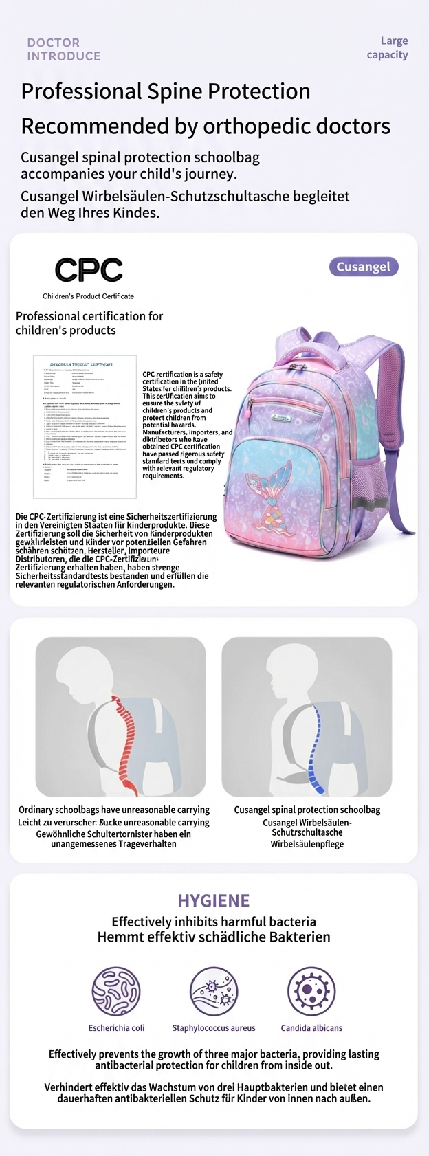 Schulrucksack 16 Zoll Wasserdicht Kinder Schultasche Ergonomisch Rucksack