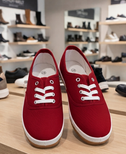 Unisex Canvas Sneaker Flache Freizeitschuhe Schnürschuhe Gr. 35-45
