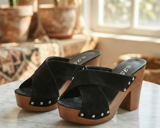 Damen Peep-Toe Pantoletten Sommersandalen mit Blockabsatz