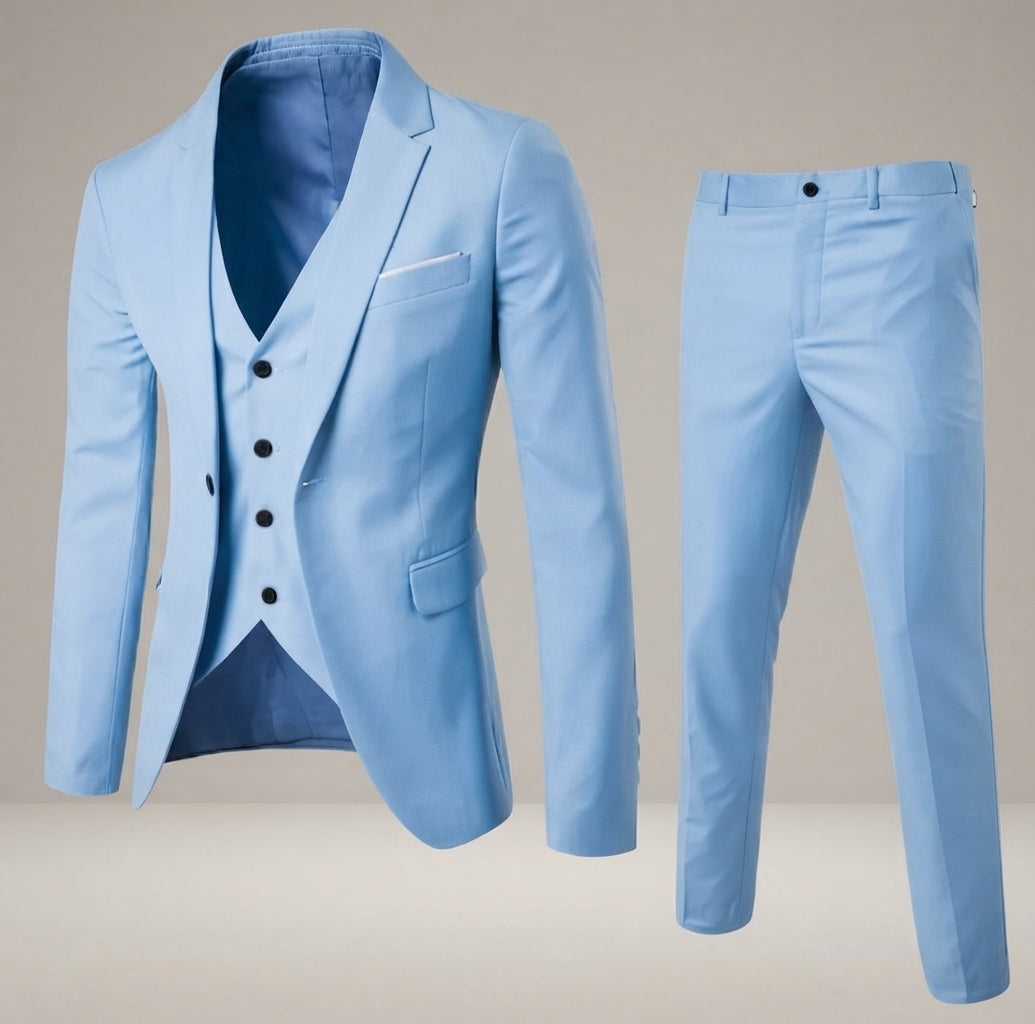 Eleganter Herren 3 Teiliger Anzug Slim Fit Sakko Weste und Hose Modischer Anzug für Business und Hochzeit Stilvolle Herrenbekleidung in den Größen S bis 6XL