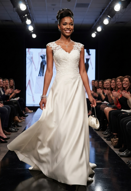 Elegantes Brautkleid in Weiß - Spitze & Rückenfreies Design - Stilvolles Hochzeitskleid
