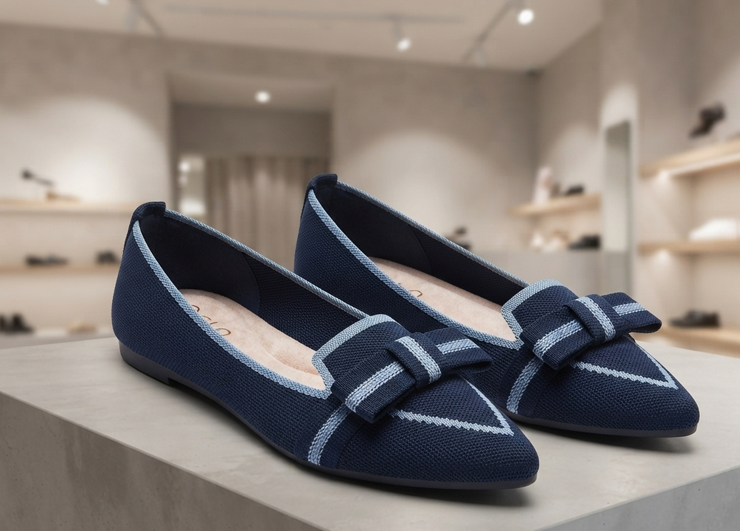Damen Slipper Schleife Flache Halbschuhe Bowknot Gr. 36-43