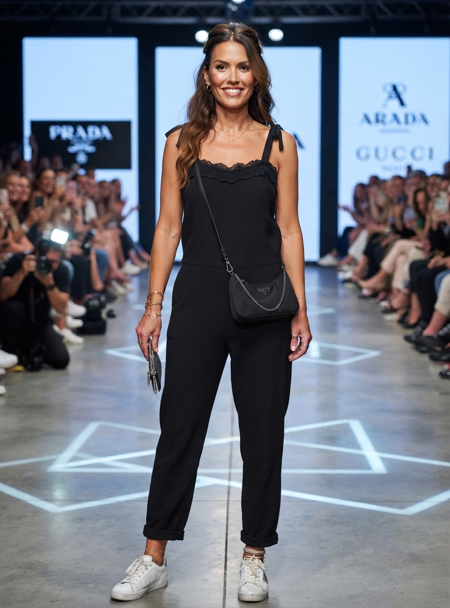 Damen Latzhose - Lockerer Casual Jumpsuit mit weitem Bein & Trägern