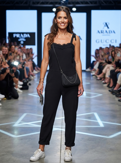 Damen Latzhose - Lockerer Casual Jumpsuit mit weitem Bein & Trägern
