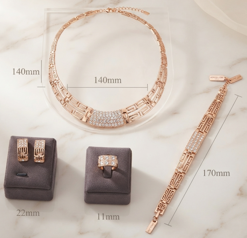 Titel: Exquisites 18K vergoldetes Schmuck-Set für Damen – Elegant & Zeitlos