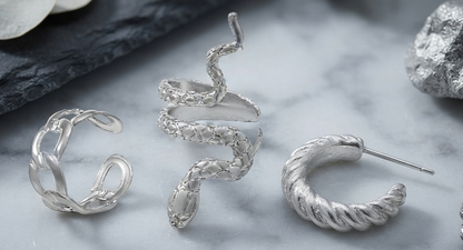 Damen Ohrring-Set Schlangen-Design Metall Schmuck 3tlg