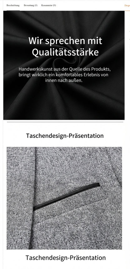 Eleganter Herren Slim Fit Anzugblazer Modisches Ein Knopf Sakko im modernen Stil Stilvoller Blazer für Business und Freizeit Bequeme Herrenbekleidung in den Größen M bis 4XL
