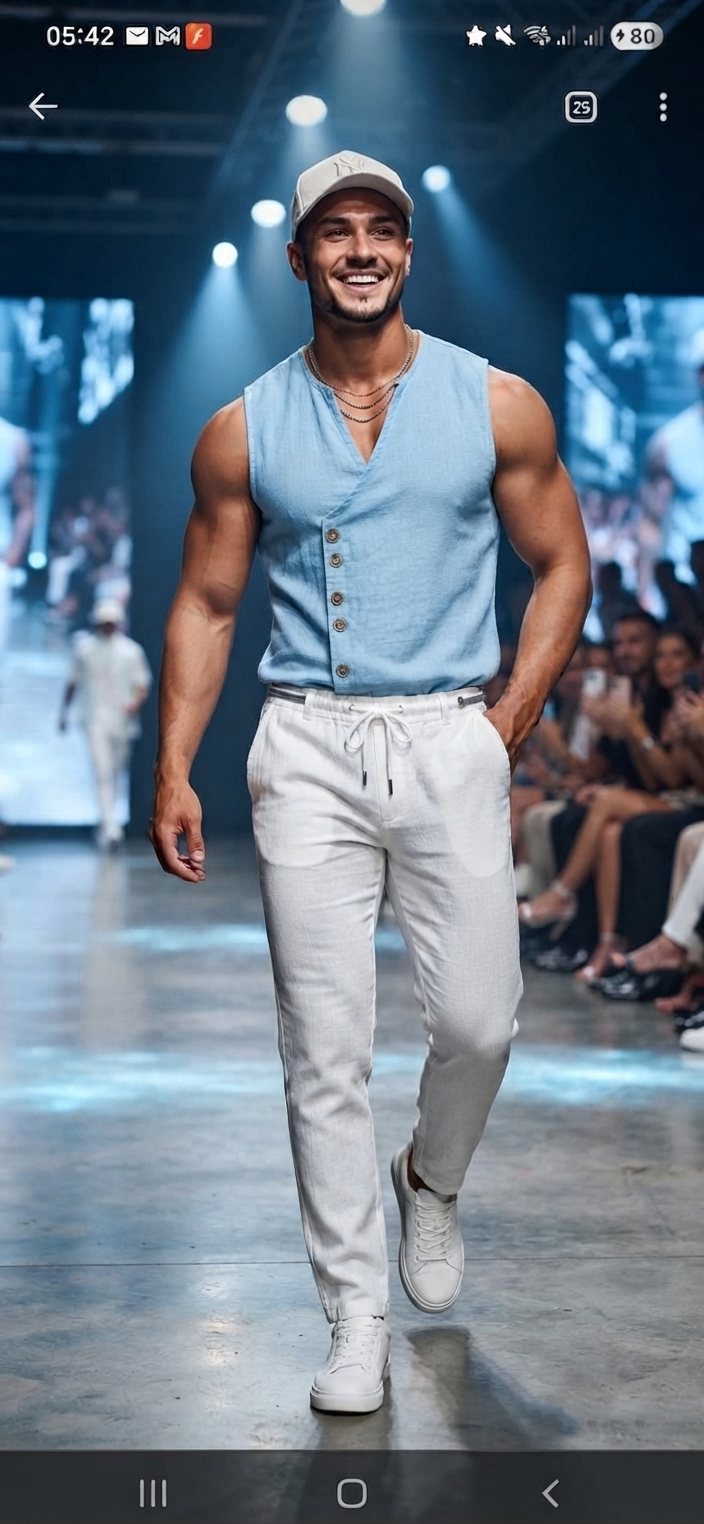 Herren Leinen-Weste Ärmellos – Lässiges Sommer-Top