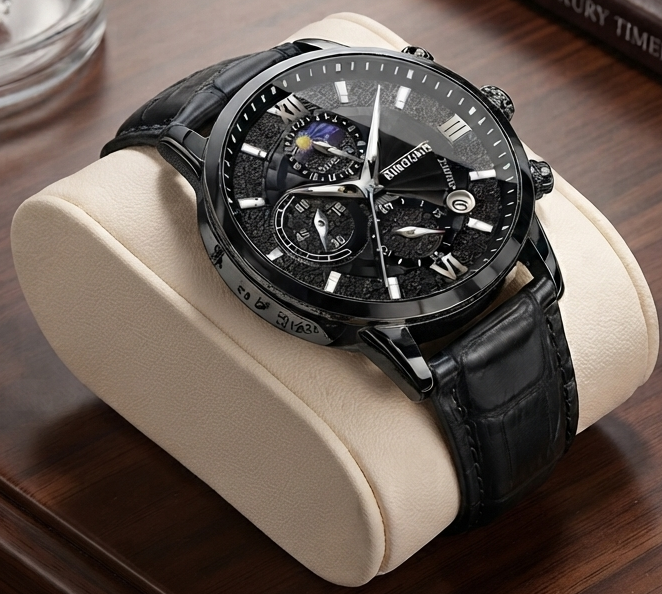 Elegante Herren Quarzuhr Multifunktional Chronograph Business Armbanduhr