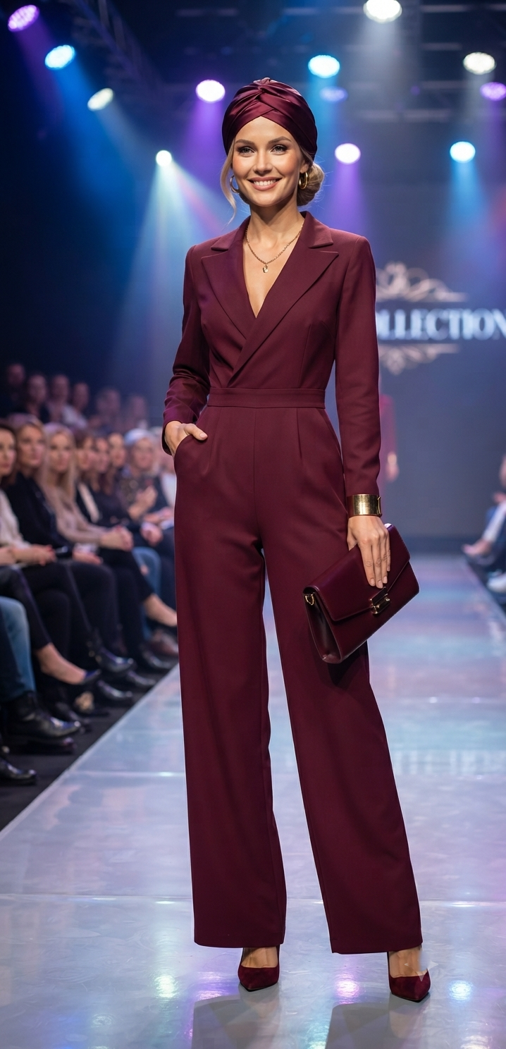Damen Jumpsuit Elegant – Figurbetonter Langarm-Bodysuit