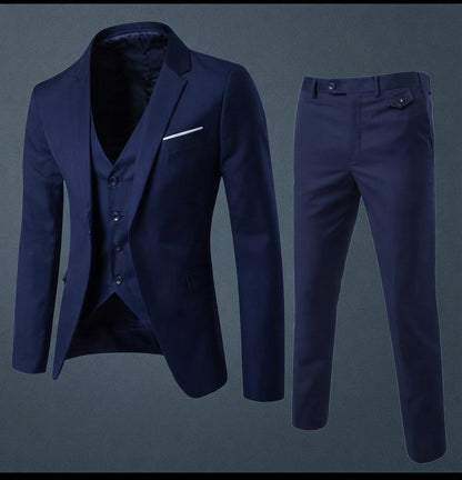Eleganter Herren 3 Teiliger Anzug Slim Fit Sakko Weste und Hose Modischer Anzug für Business und Hochzeit Stilvolle Herrenbekleidung in den Größen S bis 6XL