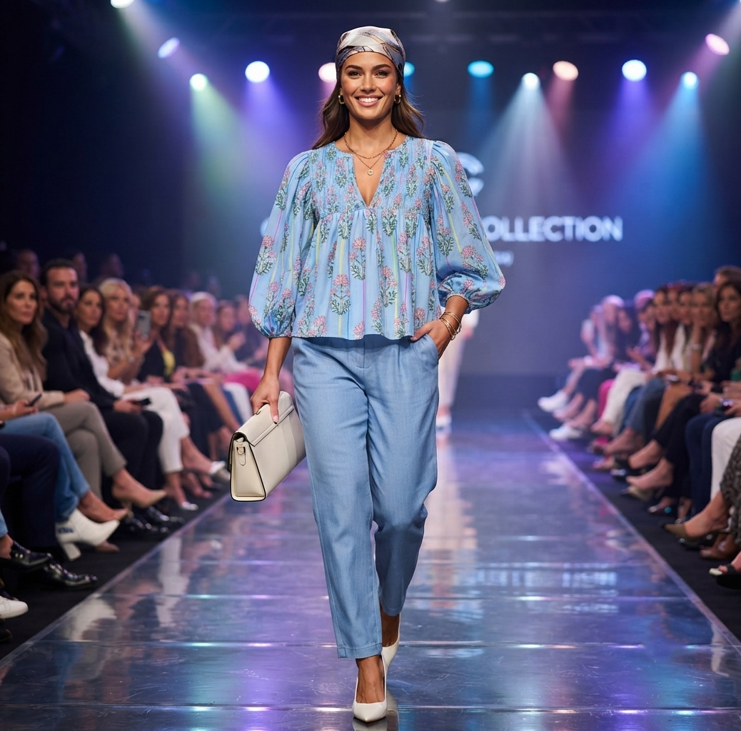 Damen Chiffon-Bluse mit Blumenmuster – Lockere Sommerbluse mit Puffärmeln
