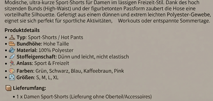 Damen Sport-Shorts High-Waist – Luftig-leichte Freizeit-Hot-Pants