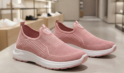 Damen Atmungsaktive Flyknit Slip-On Sneaker Halbschuhe Freizeitschuhe Gr. 36-45