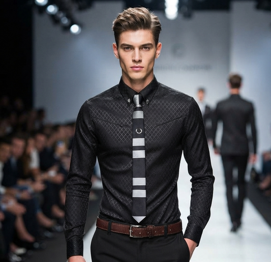 Herren Langarmhemd Slim Fit Designer Streifen Karo Business Casual Shirt Hemd