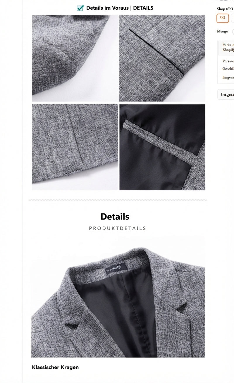 Eleganter Herren Slim Fit Anzugblazer Modisches Ein Knopf Sakko im modernen Stil Stilvoller Blazer für Business und Freizeit Bequeme Herrenbekleidung in den Größen M bis 4XL