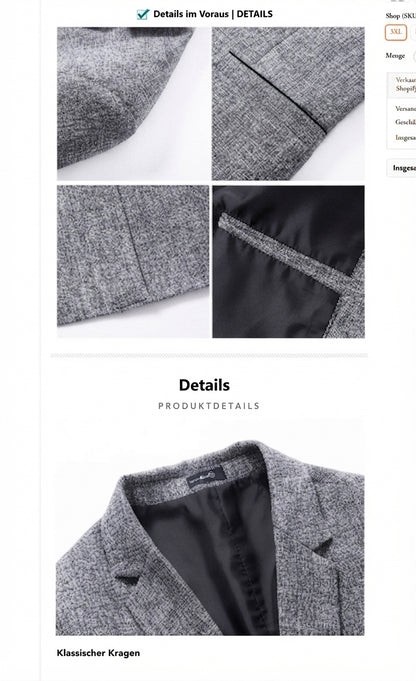 Eleganter Herren Slim Fit Anzugblazer Modisches Ein Knopf Sakko im modernen Stil Stilvoller Blazer für Business und Freizeit Bequeme Herrenbekleidung in den Größen M bis 4XL