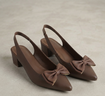 Damen Slingback Sandalen Elegant Pumps mit Schleife Sommerschuhe