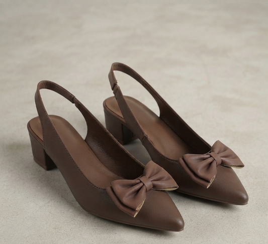 Damen Slingback Sandalen Elegant Pumps mit Schleife Sommerschuhe