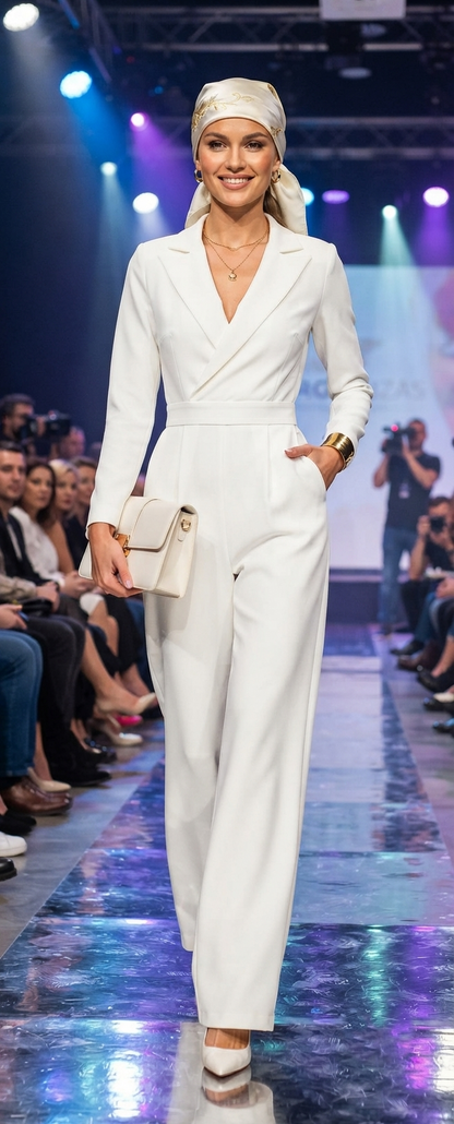 Damen Jumpsuit Elegant – Figurbetonter Langarm-Bodysuit