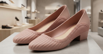 Damen Business Halbschuhe Low-Heel Office Slipper Muschel-Muster Gr. 36-40