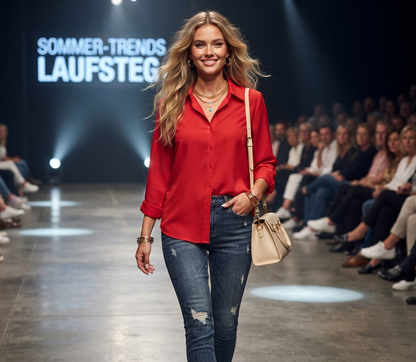 Damen Cardigan Langarm Button-Down Shirt Bluse Casual Street Style Top