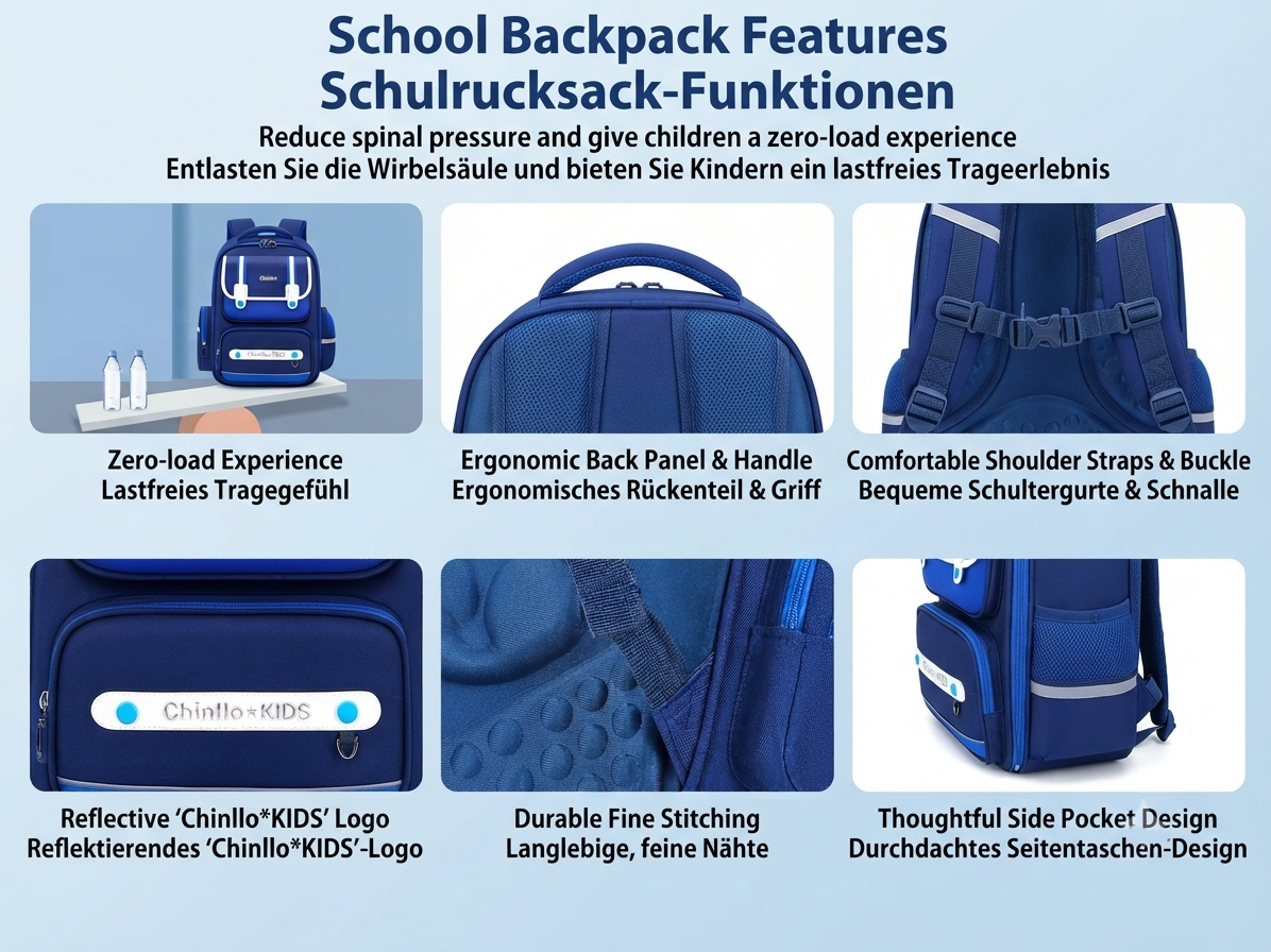 Schulranzen Große Kapazität Ergonomisch Kinder Rucksack Wasserdicht