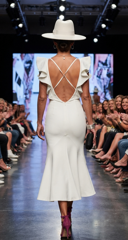 Damen Maxikleid mit V-Ausschnitt & Rückenschnürung - Elegantes Abendkleid
