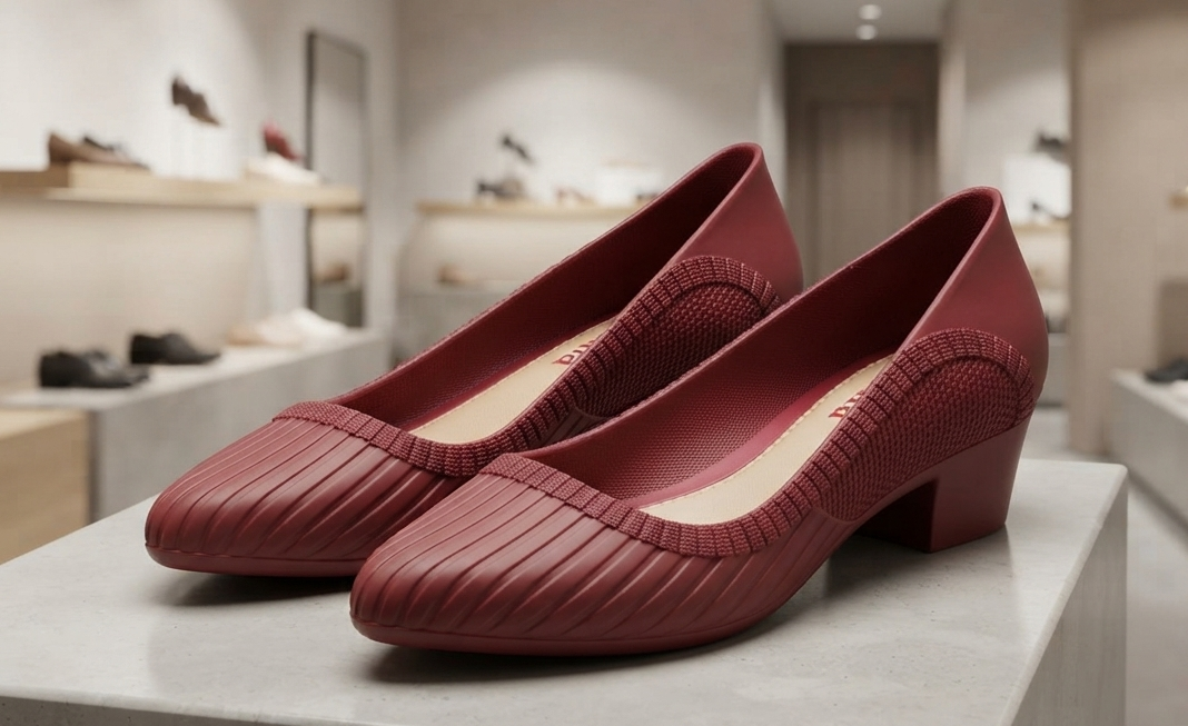 Damen Business Halbschuhe Low-Heel Office Slipper Muschel-Muster Gr. 36-40