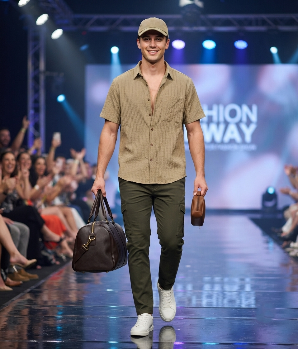 Herren Sommer-Kurzarmhemd Lässiges Freizeit-Hemd Loose-Fit Texturiert